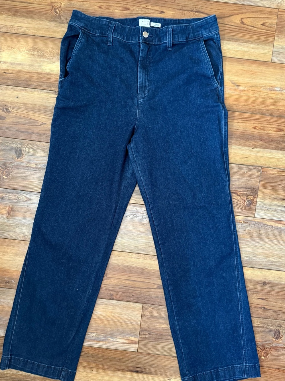 A New Day Wide Leg Jeans Size 16 Dark Wash Mid Rise Stretch Denim